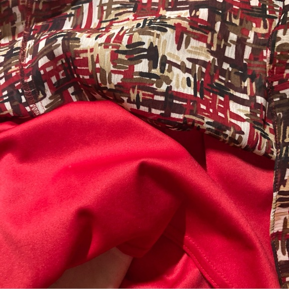 Dressbarn red and orange fall midi skirt women’s 18W - Picture 7 of 10